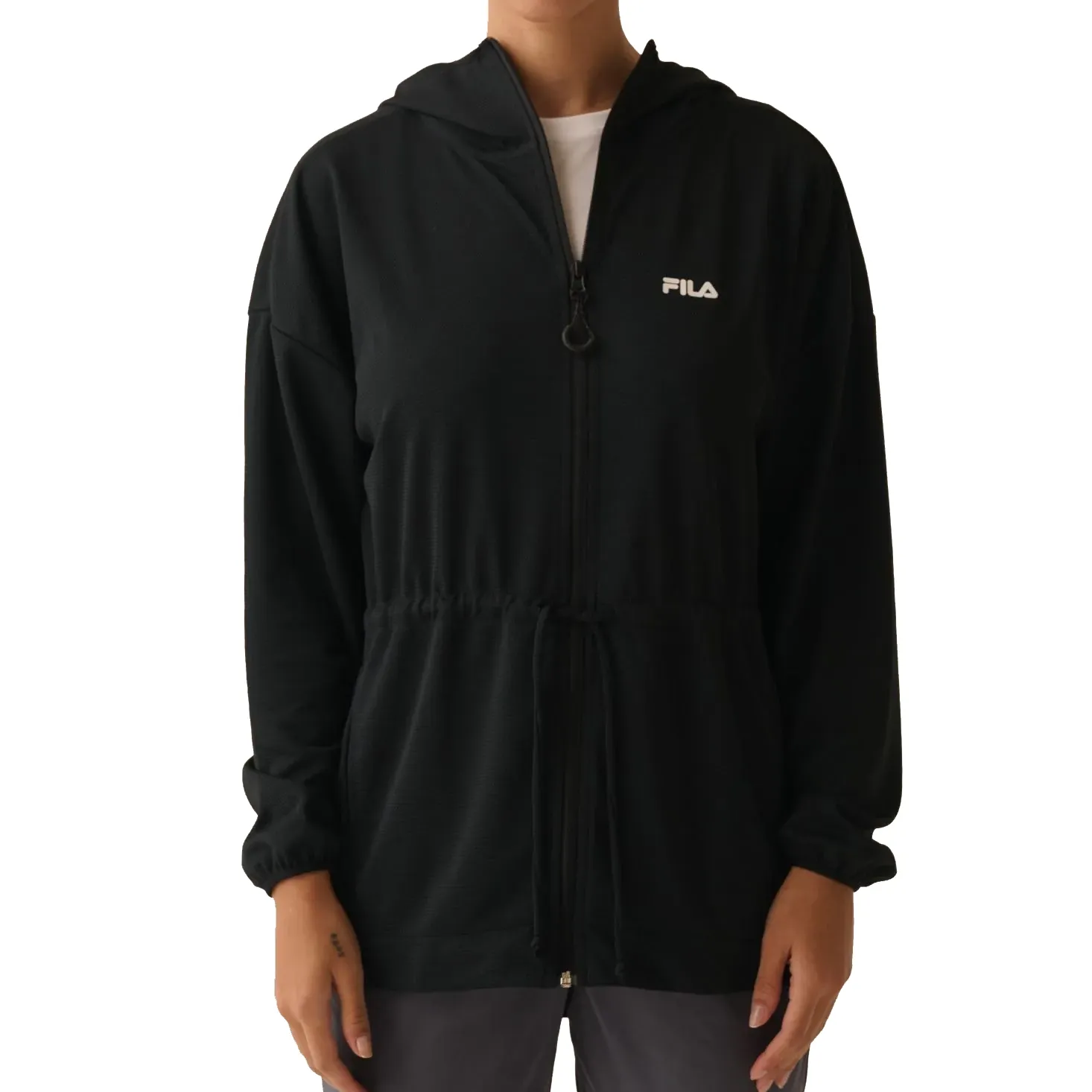 Fila Jaqueta F12AT01161-312 F MIX MESH FLOW PretoBranco Poliester -1-